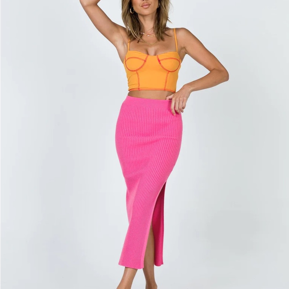 Princess Polly ribbed knitted skirt